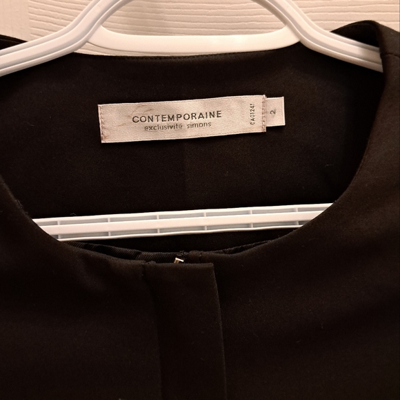 CONTEMPORAINE by SIMONS Black Structured Zip Jacket - Picture 4 of 6